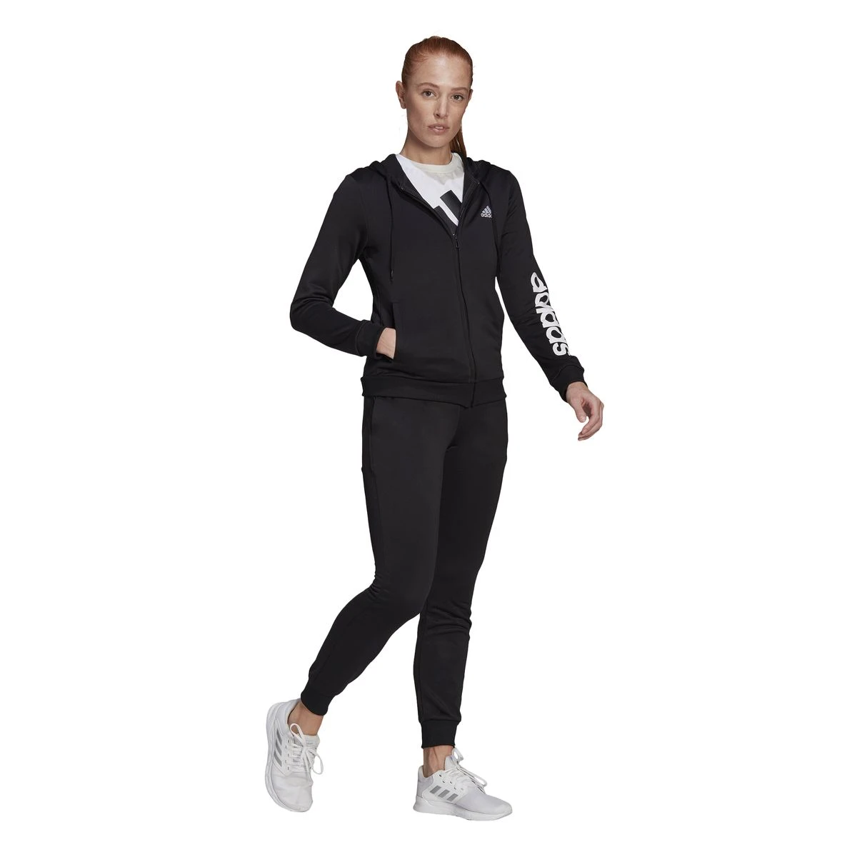 Adidas Essentials Logo French Terry Trainingsanzug Damen 5 Adidas Essentials Logo French Terry Trainingsanzug Damen – Bild 5