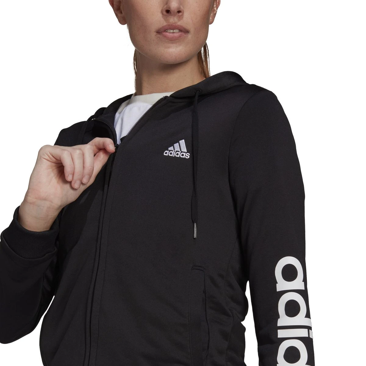 Adidas Essentials Logo French Terry Trainingsanzug Damen 7 Adidas Essentials Logo French Terry Trainingsanzug Damen – Bild 7