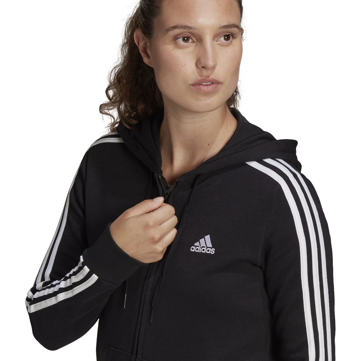 Adidas Essentials French Terry 3-Streifen Kapuzenjacke Damen 5 Adidas Essentials French Terry 3-Streifen Kapuzenjacke Damen – Bild 5