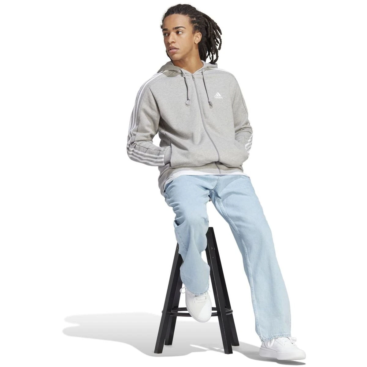 Adidas Essentials French Terry 3-Streifen Kapuzenjacke Herren 3 Adidas Essentials French Terry 3-Streifen Kapuzenjacke Herren – Bild 3